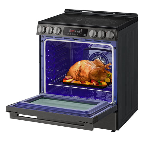 LG 6.3 Cu. Ft. Smart Electric Range with Air Fry – Black Stainless Steel - LSEL6333ZE