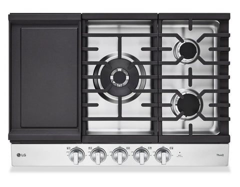 LG 30" 5-Element Gas Cooktop - Smudge Proof Stainless Steel - CBGJ3027S