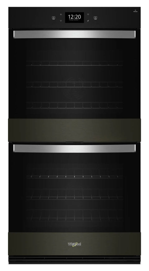 Whirlpool 30" 10 Cu. Ft. Electric Double Wall Oven with True Convection - Black Stainless Steel with PrintShield™ Finish - WOED7030PV