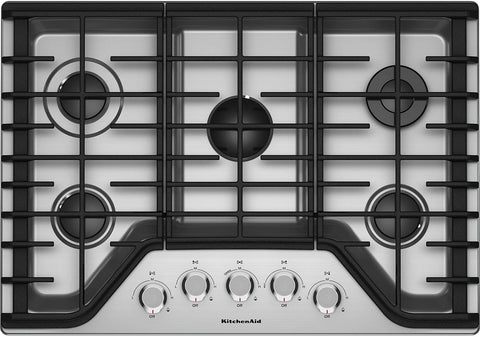 KitchenAid 30" 5-Element Gas Cooktop - Stainless Steel - KCGS350ESS