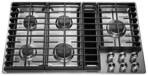 KitchenAid 36" 5-Element Gas Cooktop - Stainless Steel - KCGD506GSS