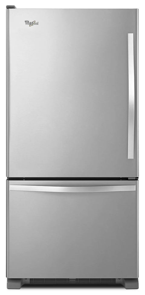 Whirlpool 30" 18.7 Cu. Ft. Bottom-Mount Refrigerator - Monochromatic Stainless Steel - WRB329LFBM