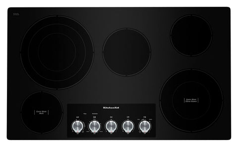 KitchenAid 36" 5-Element Electric Cooktop - Black - KCES556HBL