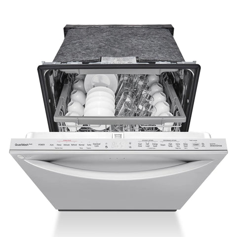 LG 24" 46 dBA Built-In Top-Control Smart Dishwasher with QuadWash® - Smudge Proof Stainless Steel - LDTS5552S