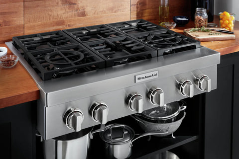 KitchenAid 36" 6-Element Gas Cooktop - Stainless Steel - KCGC506JSS