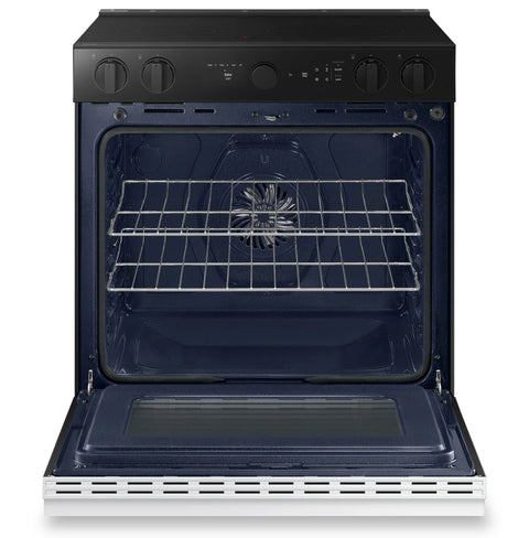 Samsung 6.3 Cu. Ft. Smart Electric Slide In Range with Oven Camera - White Glass - NSE6DB870012AC