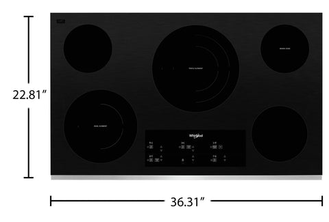 Whirlpool 36" 5-Element Electric Cooktop - Stainless Steel - WCE97US6KS