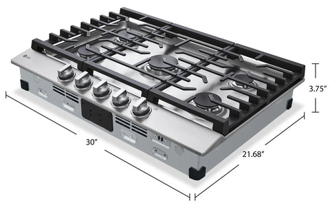 LG 30" 5-Element Gas Cooktop - Smudge Proof Stainless Steel - CBGJ3023S