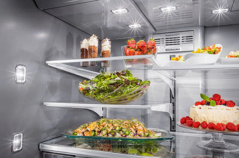 KitchenAid 36" 24 Cu. Ft. Multi Door French-Door Refrigerator - Black Stainless Steel - KRMF706EBS