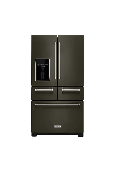 KitchenAid 36" 24 Cu. Ft. Multi Door French-Door Refrigerator - Black Stainless Steel - KRMF706EBS