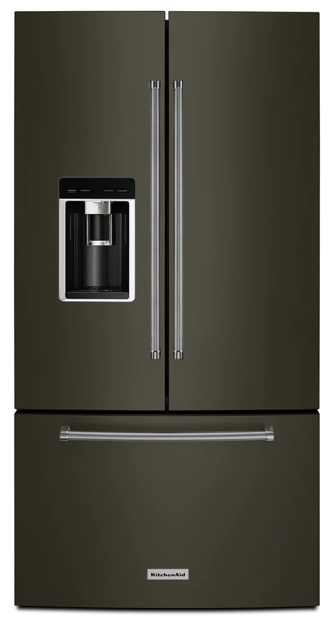 KitchenAid 36" 24 Cu. Ft. French-Door Refrigerator - Black Stainless Steel PrintShield™ Finish - KRFC704FBS